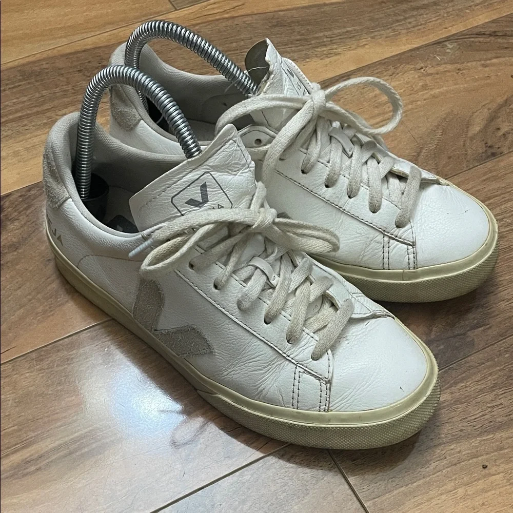 Veja Off-White Leather Sneakers